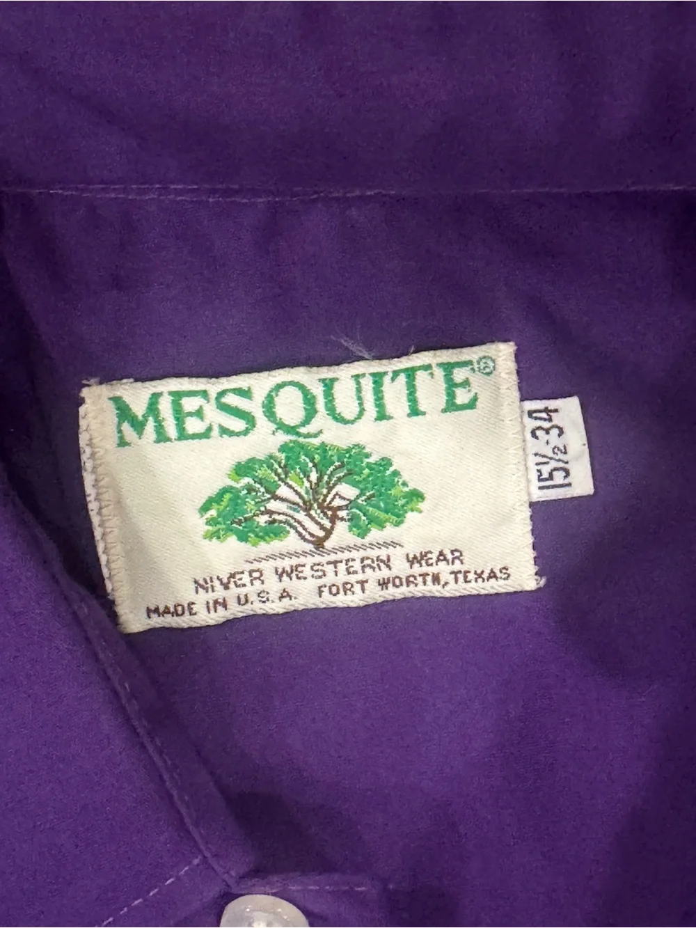 Men’s Vintage 80’s Mesquite Purple Western Pearl Snap Shirt - Made in the USA - Picture 3 of 9